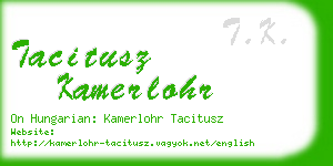 tacitusz kamerlohr business card